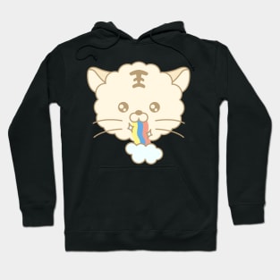 Rainbow color's cute tiger character. Hoodie